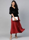 Maroon Colour Divya Nayka Solid Soft Satin Fancy Skirt Collection DF-NYKAA-3